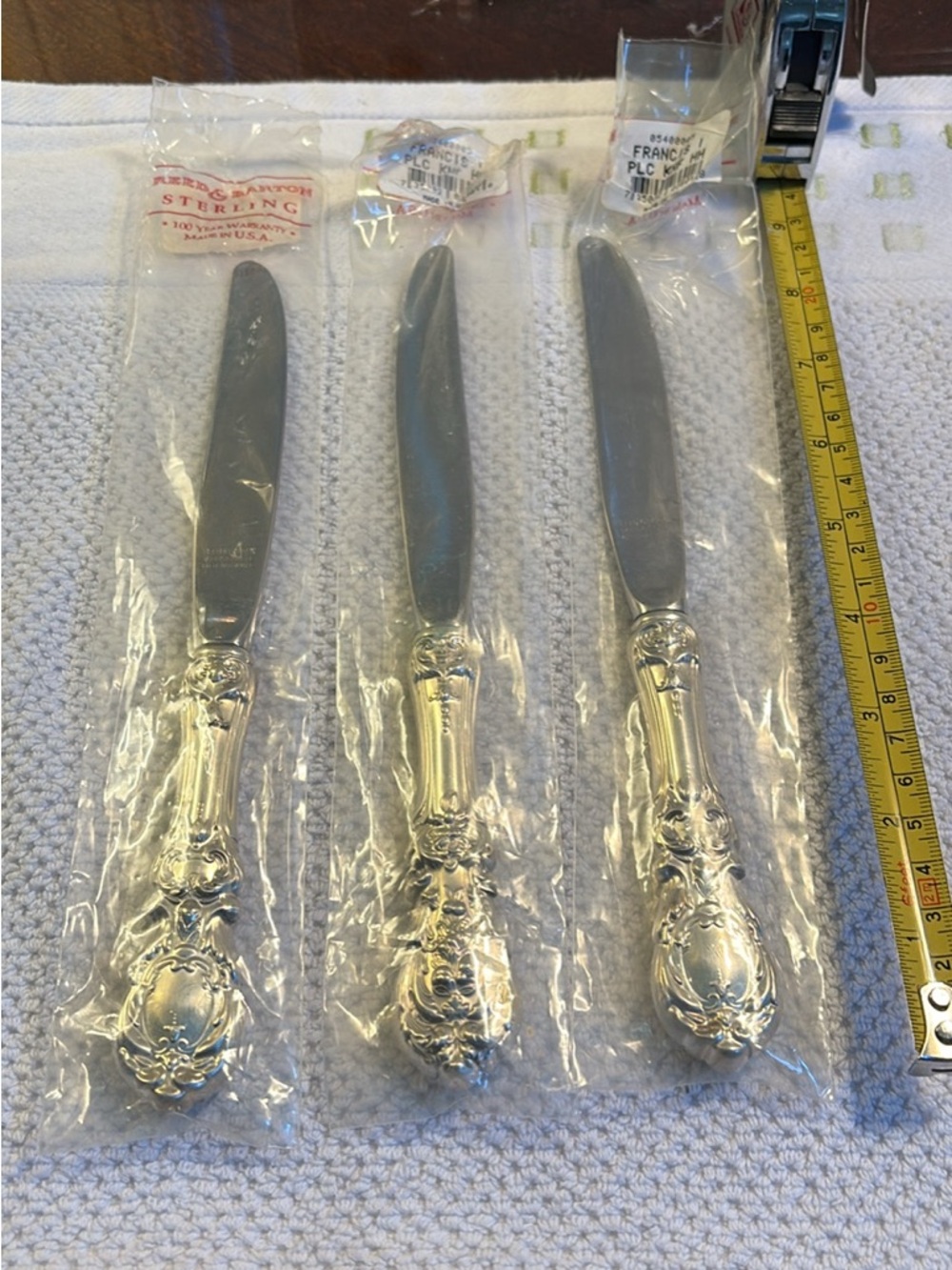 Reed & Barton Sterling Silver Francis I Place  Knives HH Set of 3